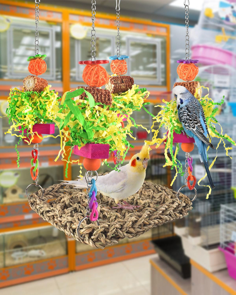 ERKOON budgerigar-lovebird-finches-toy promotes engaging shredding and gnawing