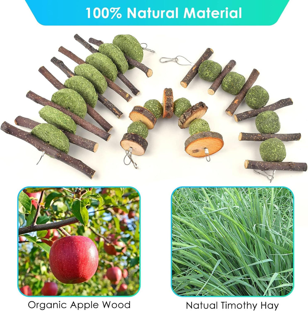 ERKOON bunny-chew-toys-apple-wood-detail: natural branches for nibbling.