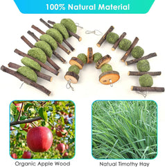 ERKOON bunny-chew-toys-apple-wood-detail: natural branches for nibbling.