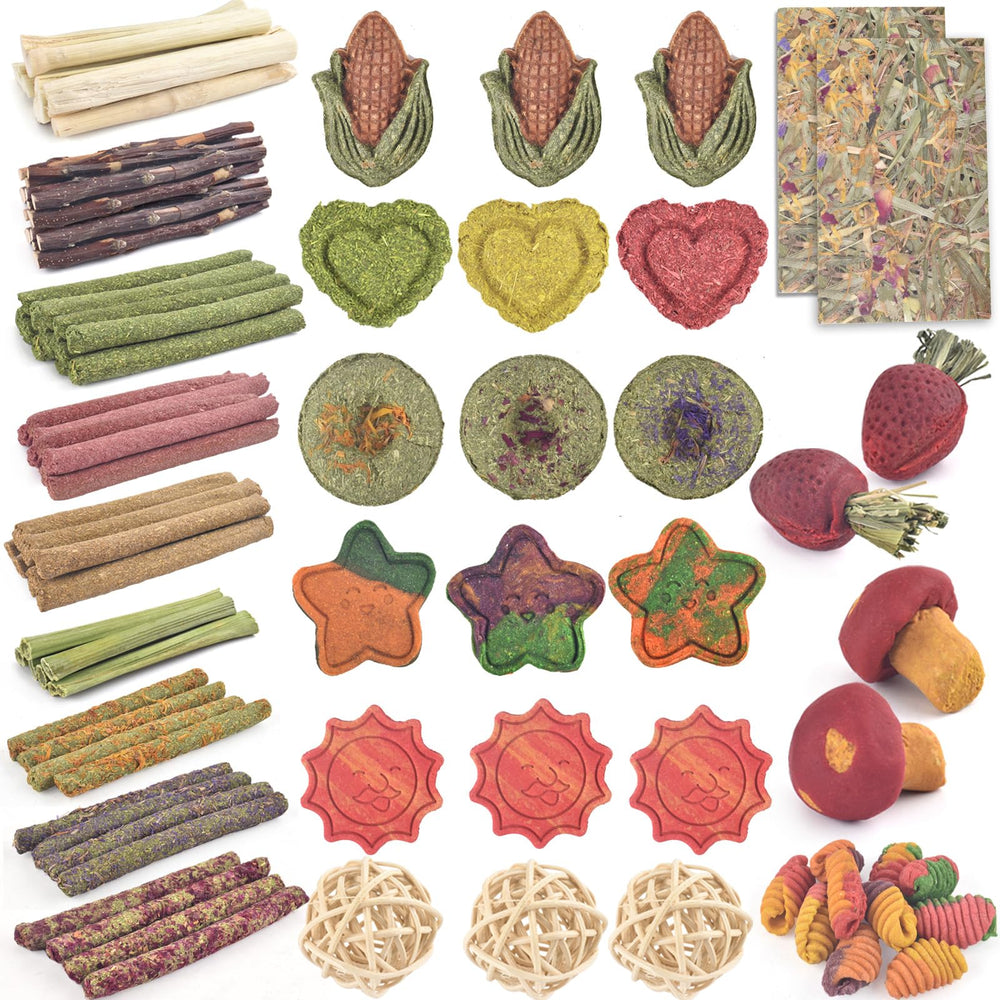 ERKOON bunny chew toys Apple Wood Sticks offer safe chewing and dental-healthy texture
