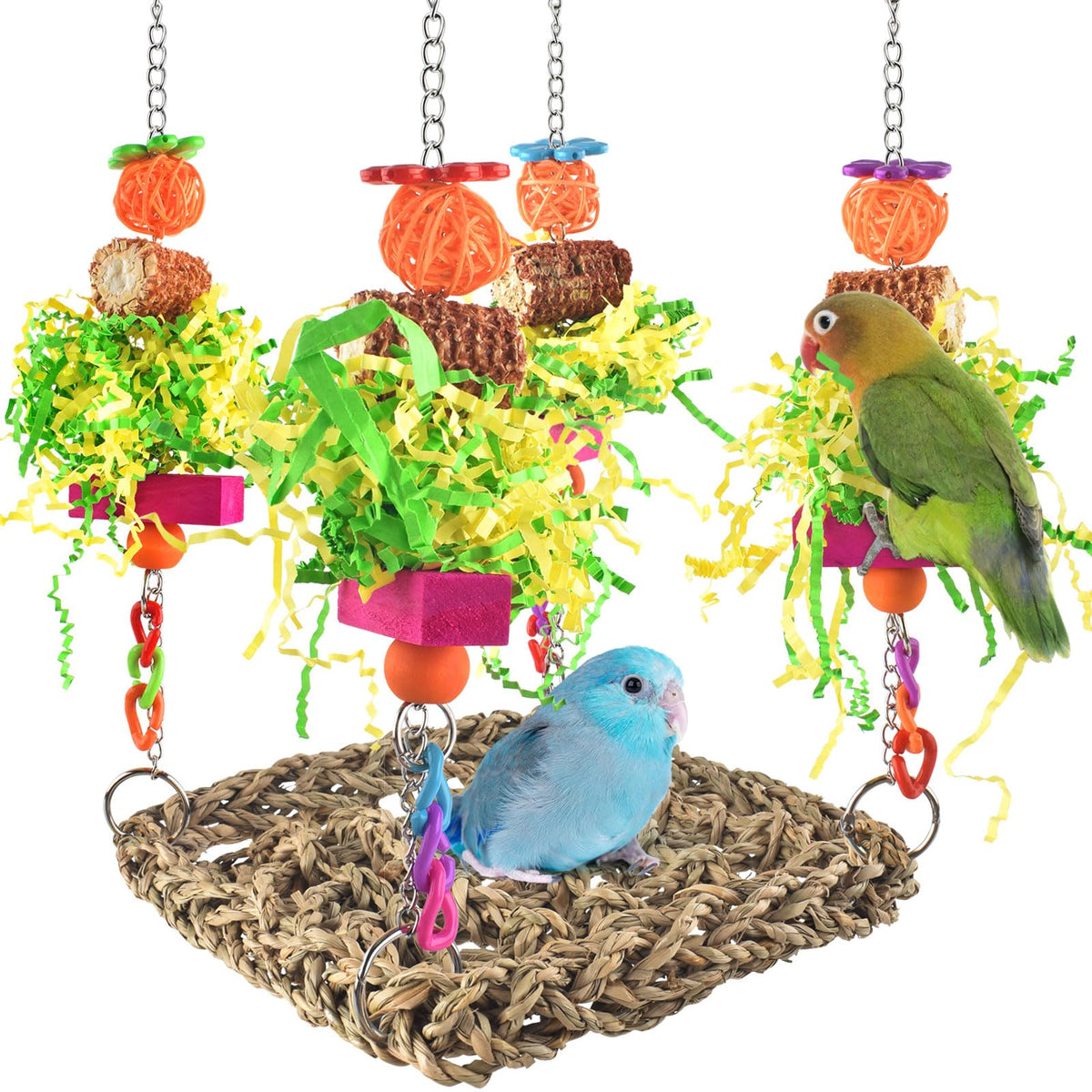 ERKOON conure toys-foraging-wall enhances enrichment and climbing fun for small parrots