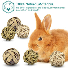 ERKOON edible woven grass ball with snacks inside boosts feeding enrichment