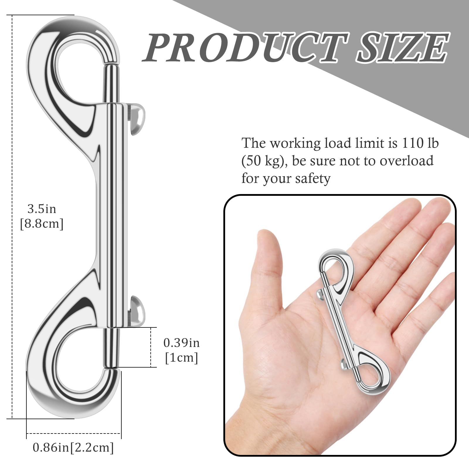 ERKOON heavy-duty snap hooks metal close-up for durable connections