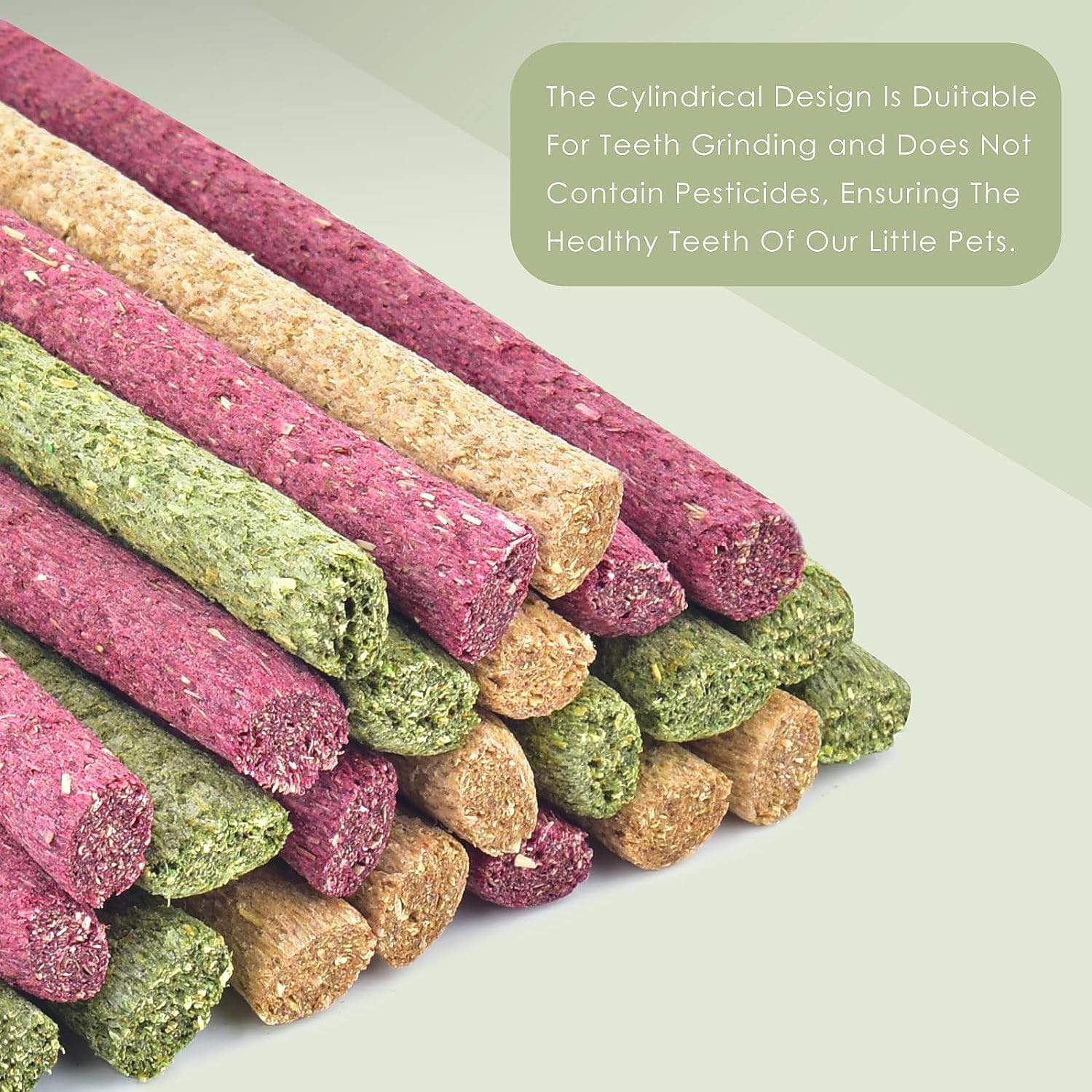 ERKOON Timothy Hay Sticks Beet flavor adds a sweet-earthy note for playtime treats.