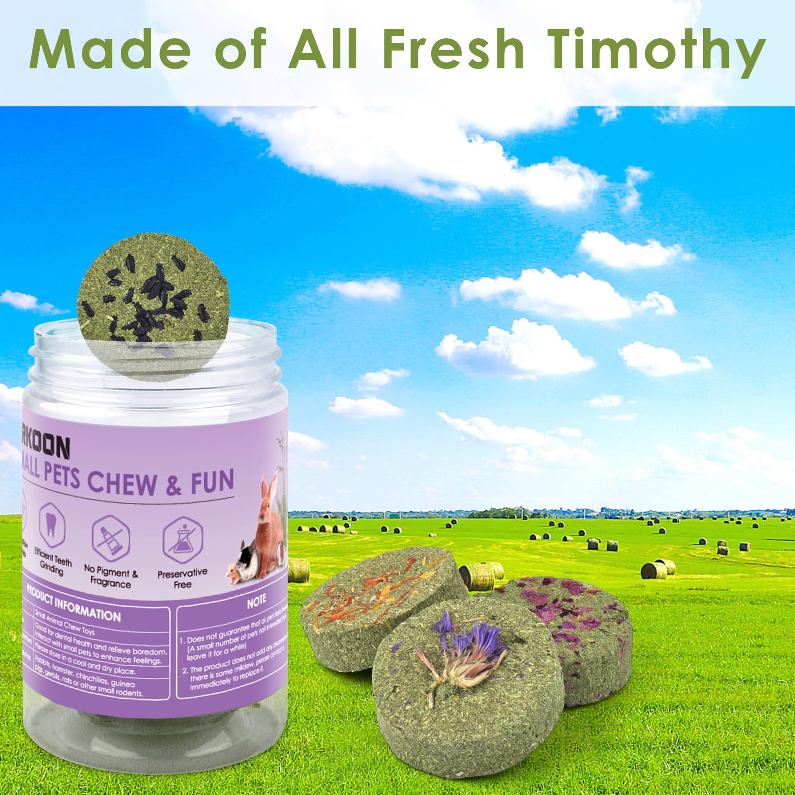 ERKOON Treats fresh-plants chew-block – natural flavor and aroma to entice daily chewing sessions.