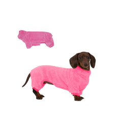 ESCCBOO dachshund fleece jumpsuit front view warmth
