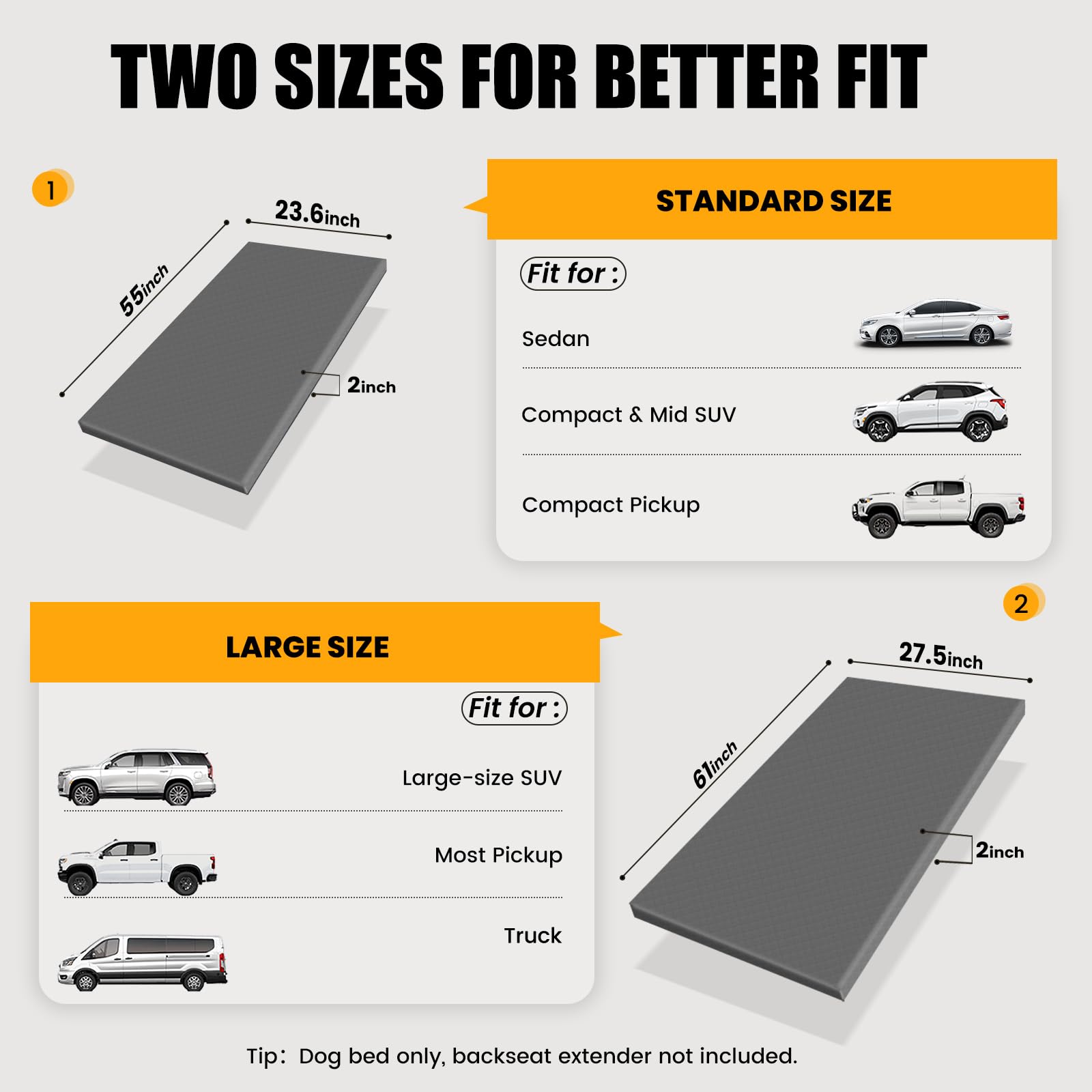 ESCRODOI dog car bed removable cover with zipper for machine washing.
