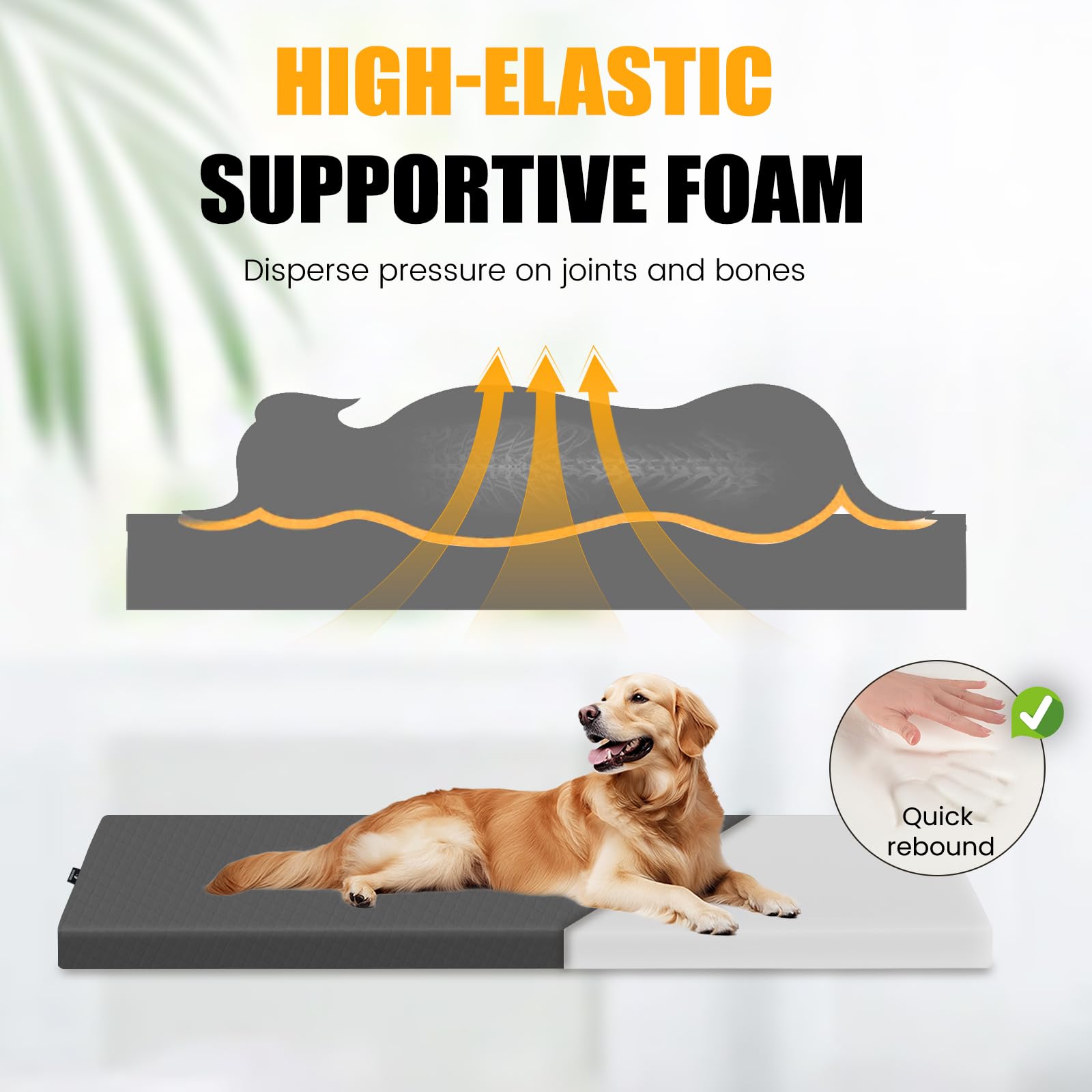 ESCRODOI dog car bed with supportive foam cushions joints and improves comfort.
