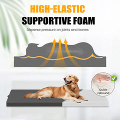 ESCRODOI dog car bed with supportive foam cushions joints and improves comfort.