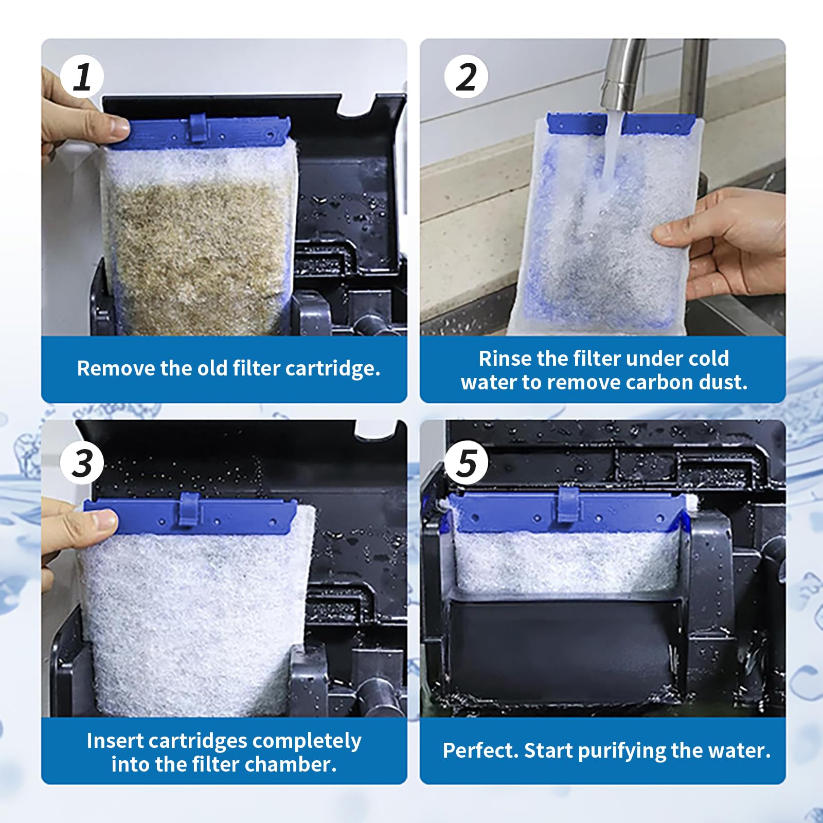 Esctabalt recommends 2-4 week replacements for optimal filtration.
