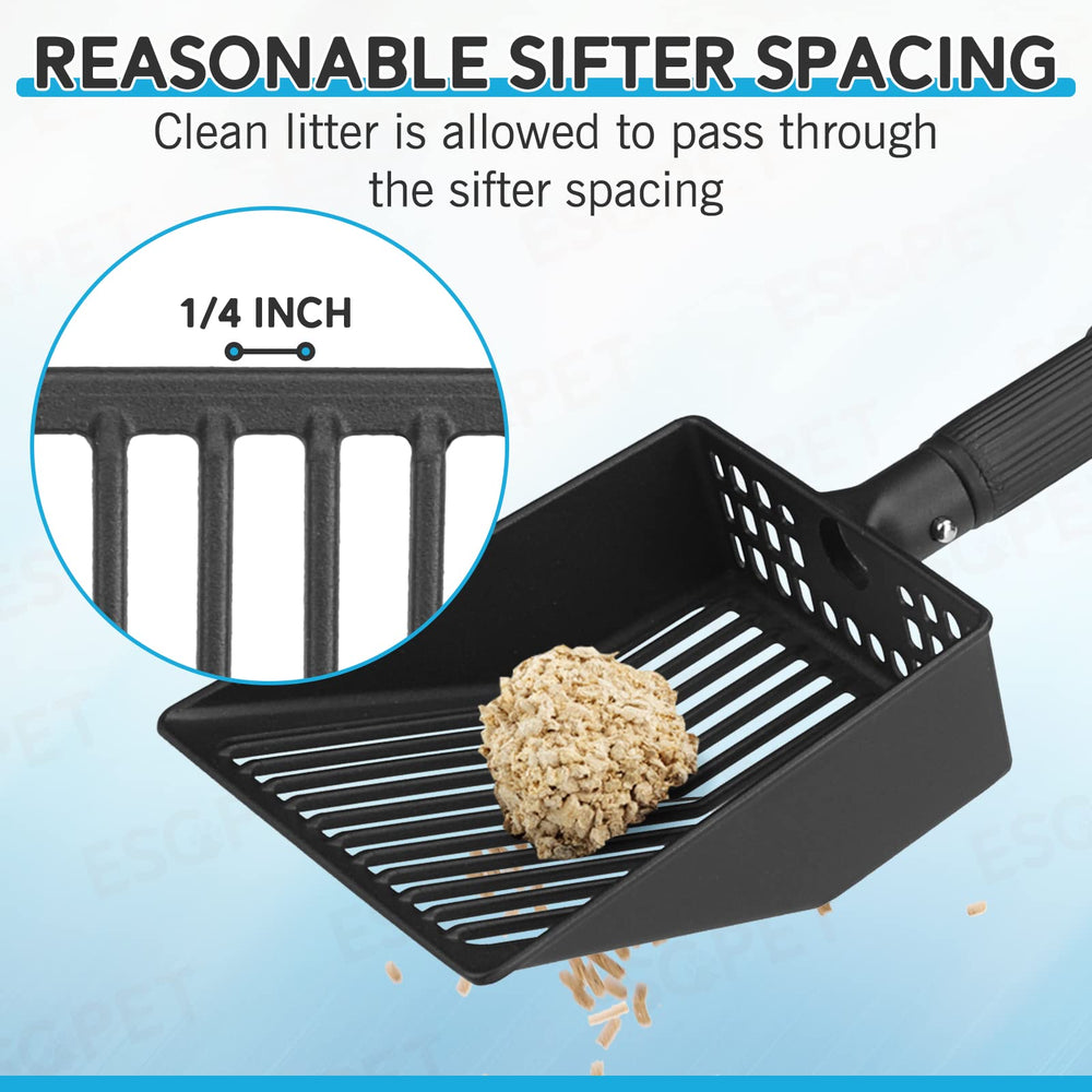 ESGPET Cat Litter Scoop stainless-steel body resists rust and lasts longer.