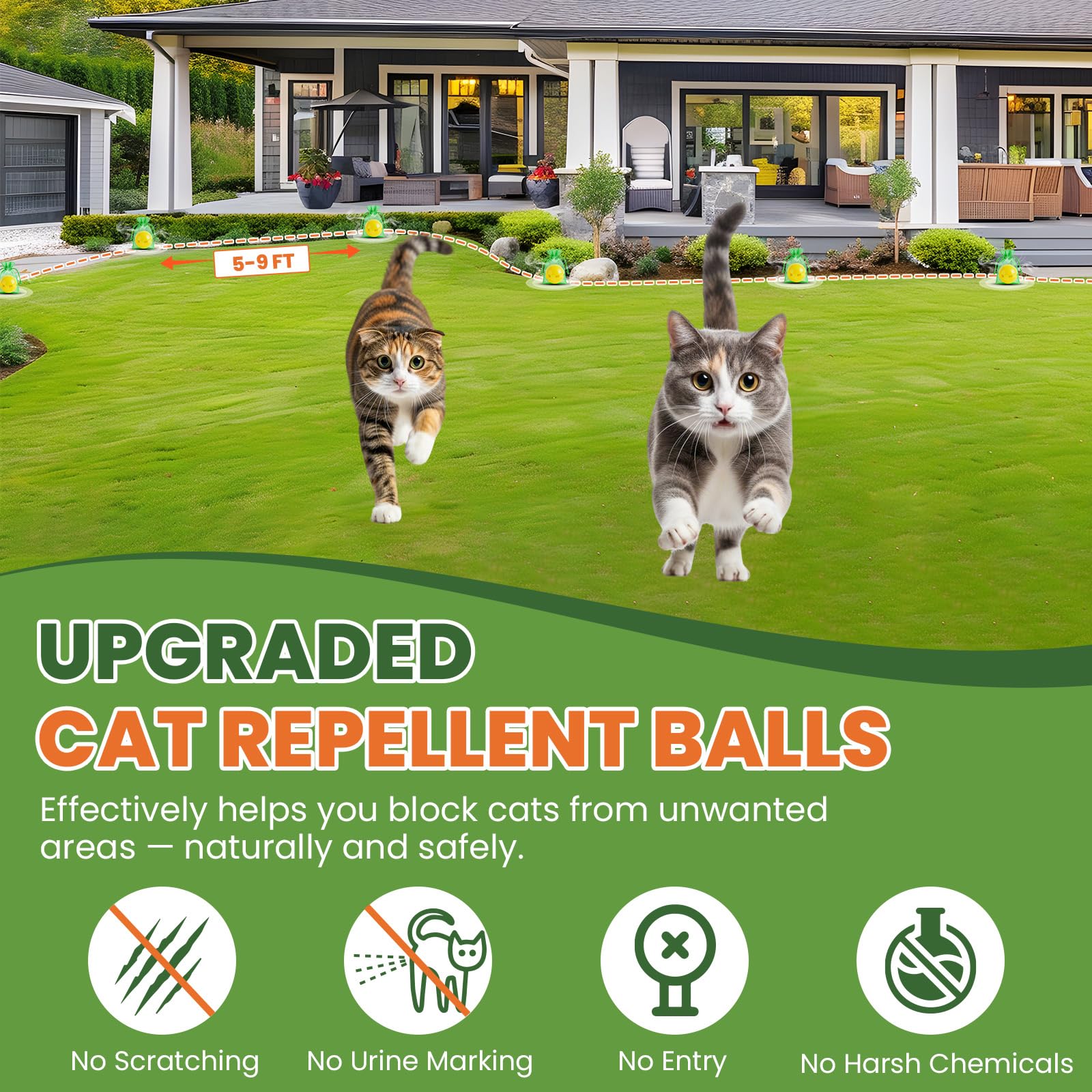 ESIXJS cat repellent mesh bags ready to place around doors and pathways