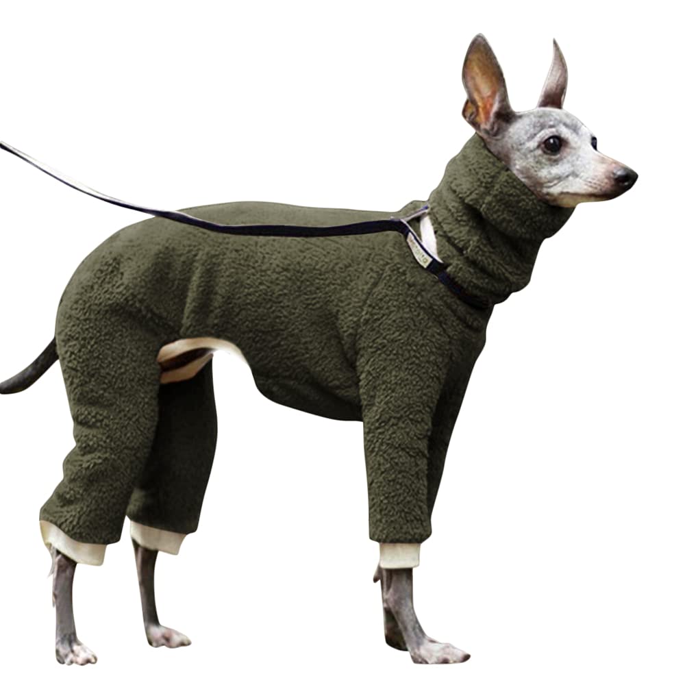Esobo winter dog coat army green front view shows durable warmth for winter outings.