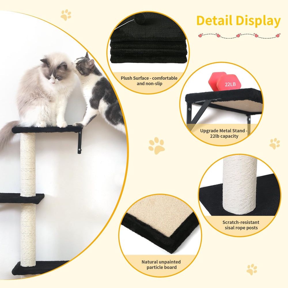 ESOTTE modern wall shelves cat tree adds vertical enrichment for curious cats.