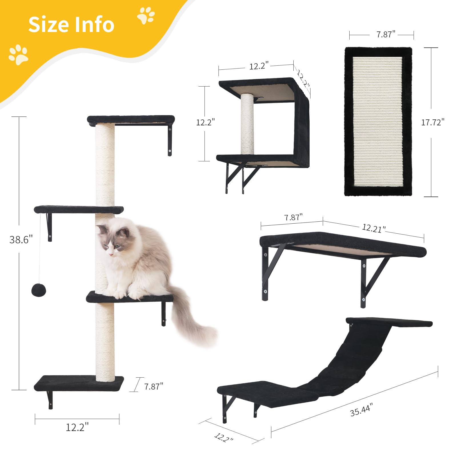 ESOTTE modern wall shelves steps enable easy perching and accessible routes.