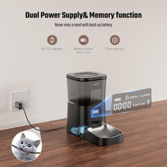 Espelho automatic cat feeder anti-clogging technology highlights jam-free dispensing