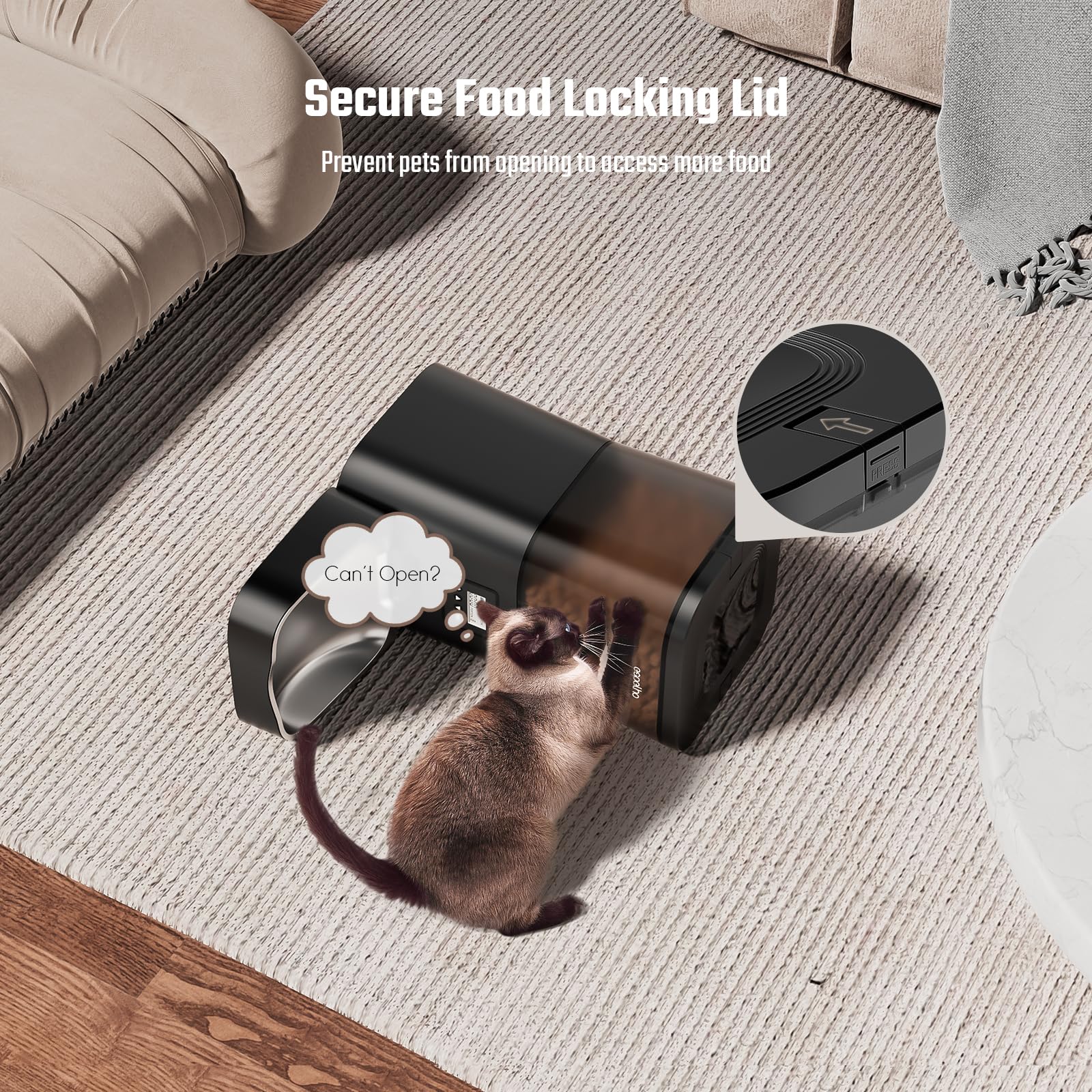 Espelho automatic cat feeder desiccant-bag keeps kibble fresh