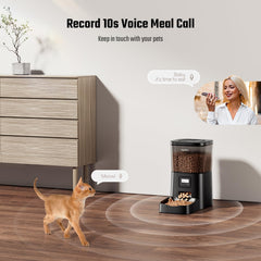 Espelho automatic cat feeder portion control delivers balanced meals.