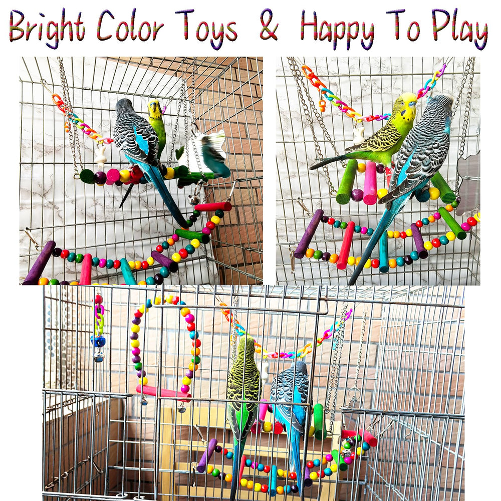 ESRISE wood swing toy 1 offers safe resting and climbing for small parrots.
