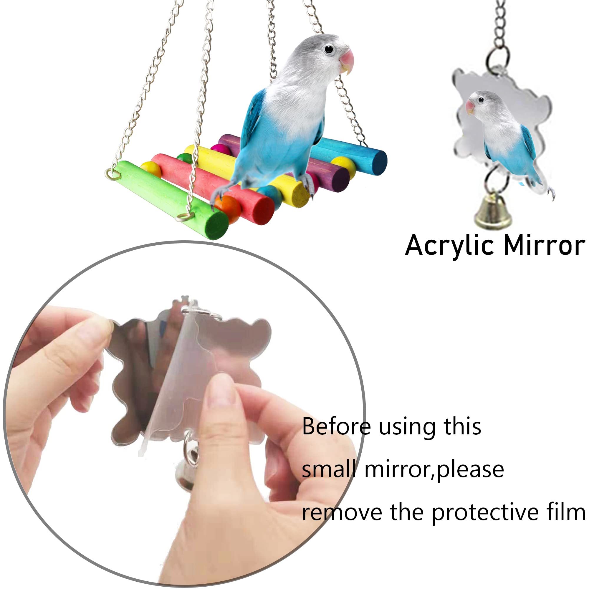 ESRISE colorful toy set supports enrichment for budgies and conures.