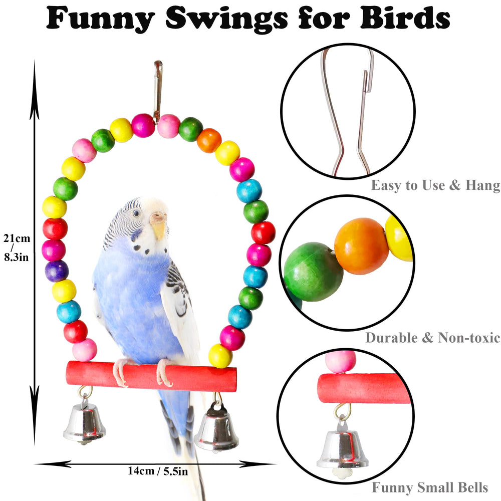 ESRISE parakeet bird toys with bells and chew toys for active engagement