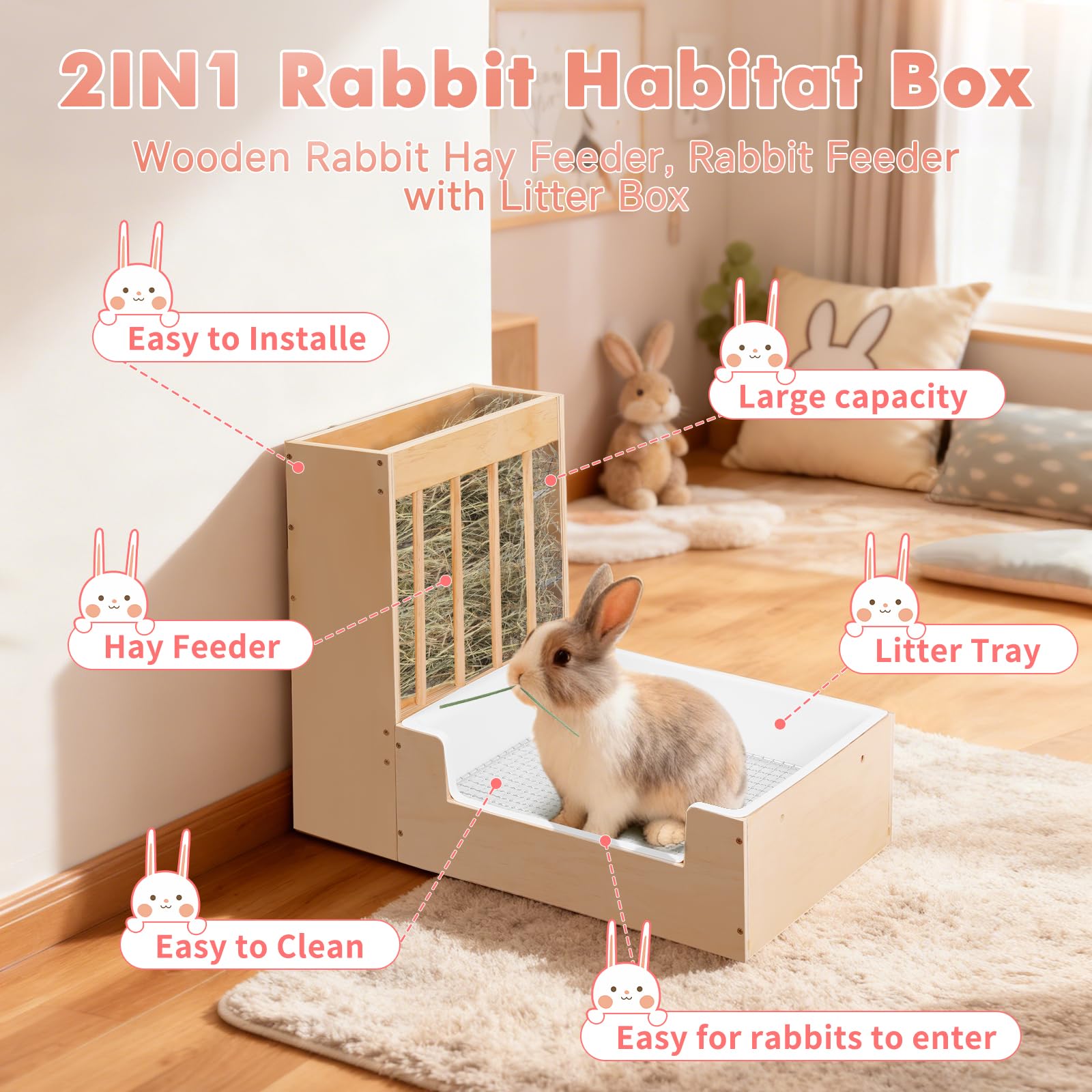 Essenhome eco-friendly wooden feeder emphasizes pet safety and a natural habitat look