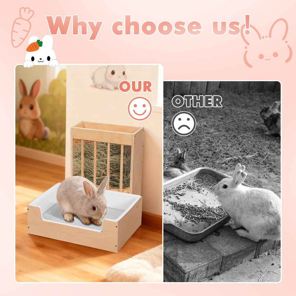 Essenhome hay feeder vertical-stick design helps minimize waste and encourage calm feeding