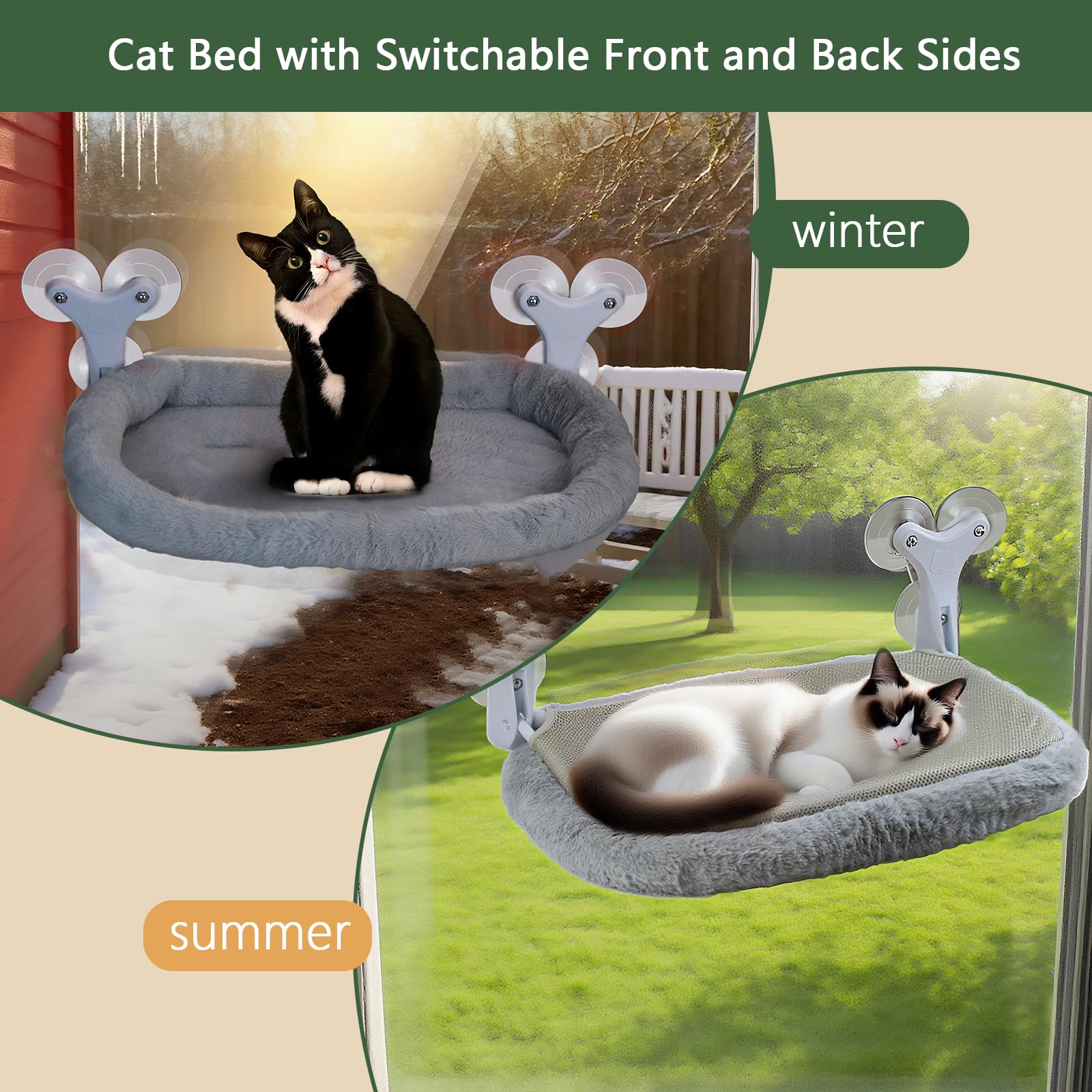Essovee cat window perch foldable-frame design saves storage space.