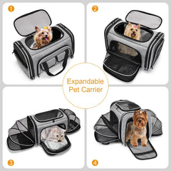 ESTARER pet carrier mesh windows provide ample ventilation and light.