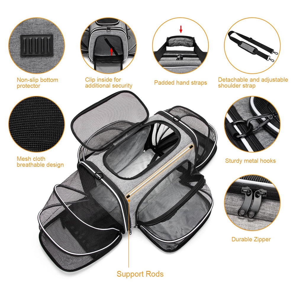 ESTARER metal frame and durable fabric keep the carrier sturdy during use.