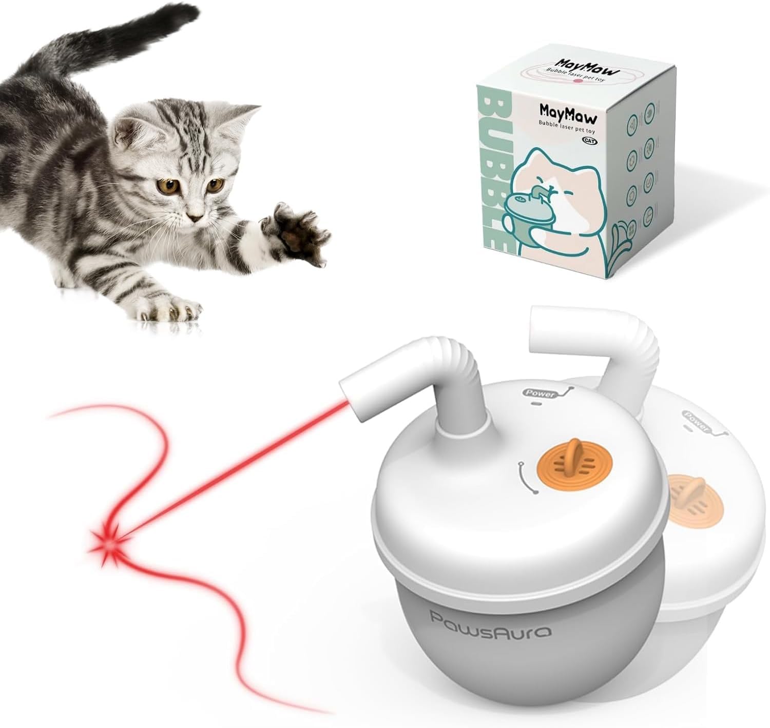 estbicn automatic laser cat toy with 360-degree spin for interactive hunting-style play.