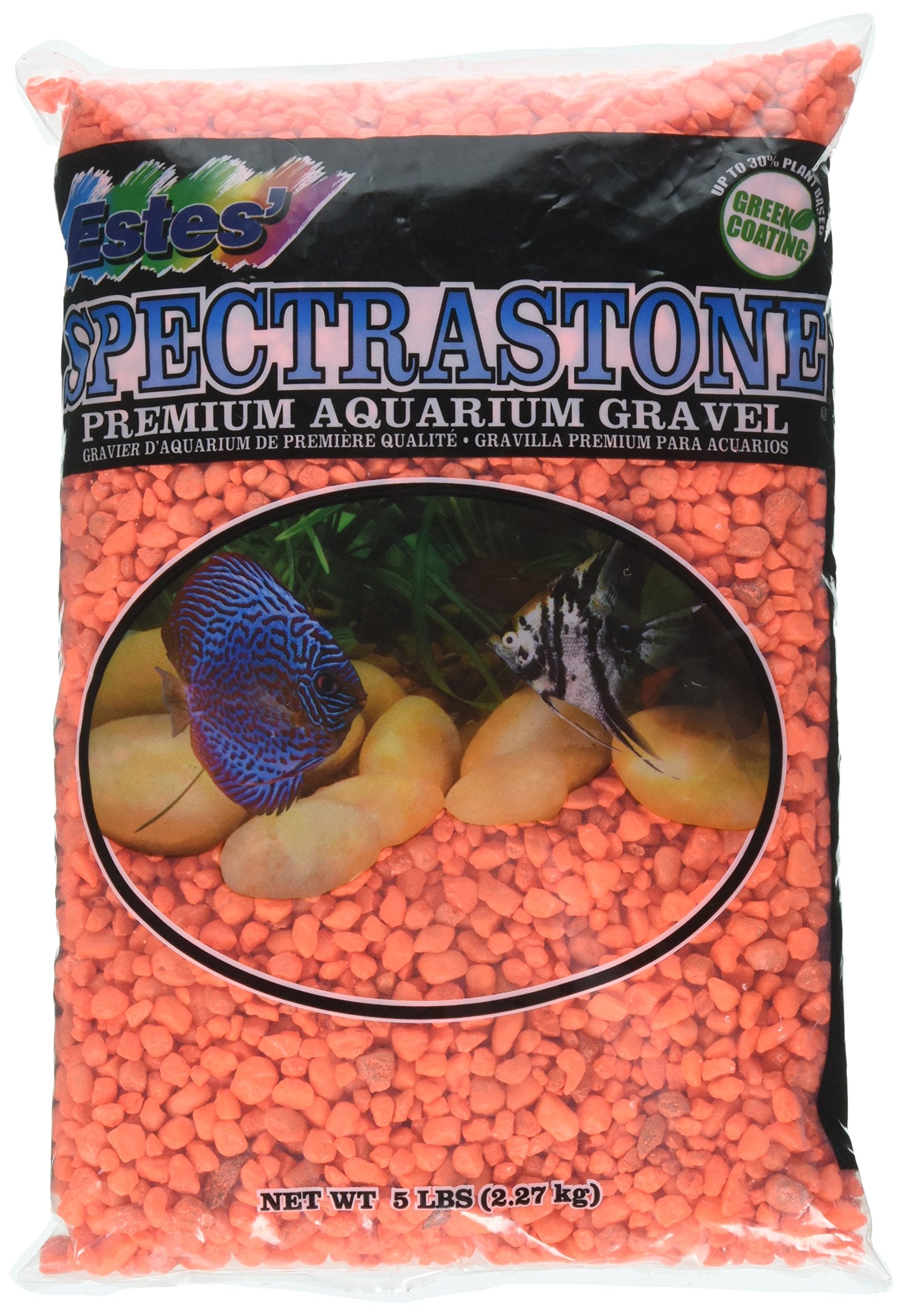 Estes Spectrastone Permaglo orange bag: vibrant substrate for easy tank setup