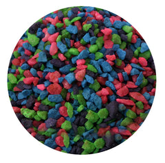 Estes Spectrastone rainbow gravel aquarium-tank-scene demonstrates safe, pH-friendly substrate.