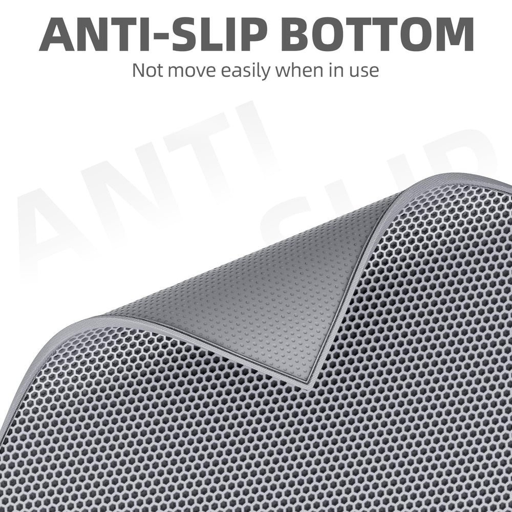 ESTHELLO Cat Litter Mat anti-slip back keeps mat in place during use
