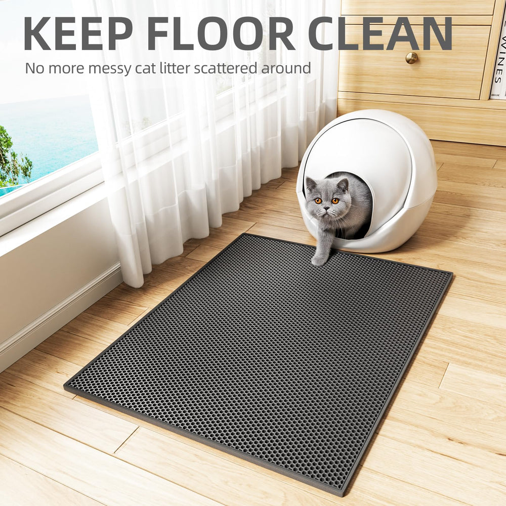 ESTHELLO large 30x24 inch coverage reduces litter spread around the box