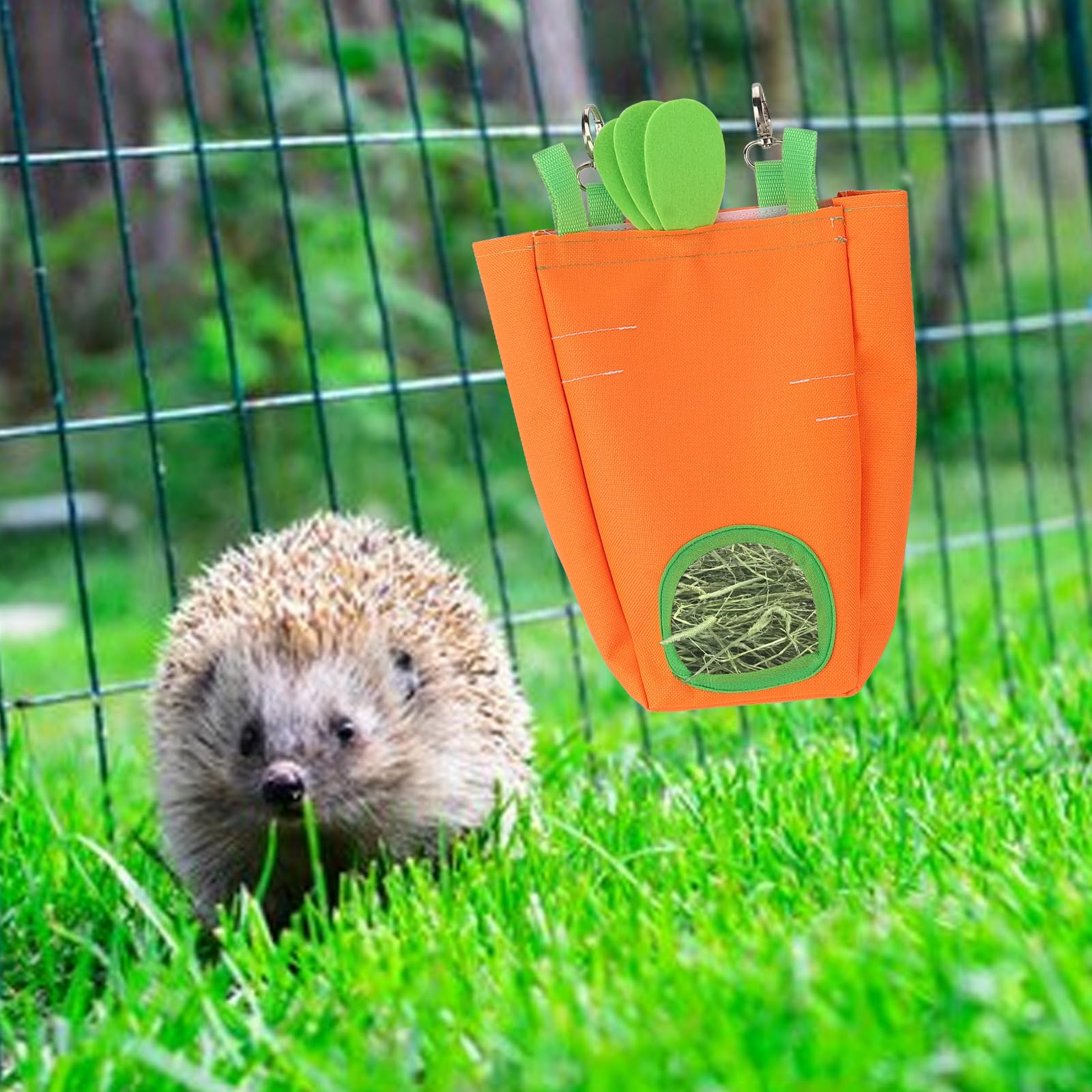 Estivaux carrot-shaped bag folds for compact storage after feeding.
