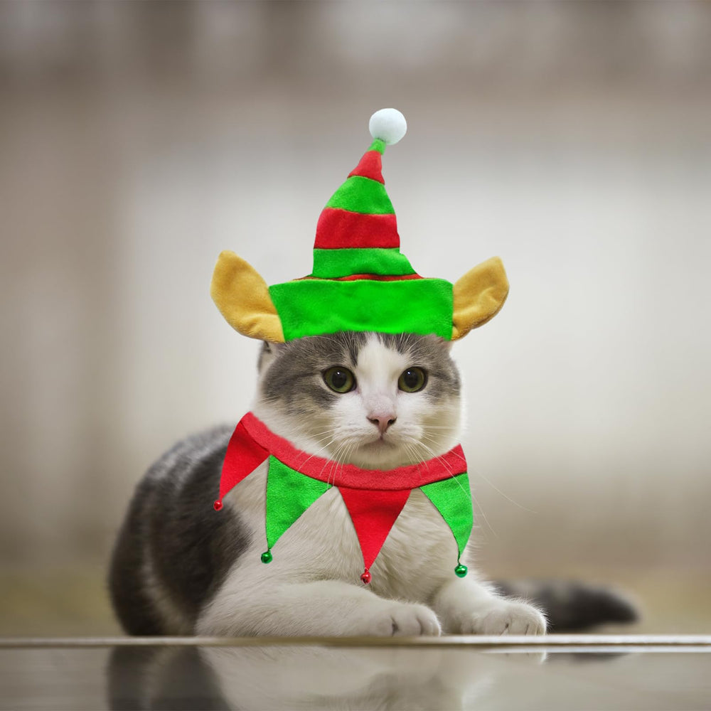 Estivaux Elf Costume Size L fits small to medium pets with elastic fit.