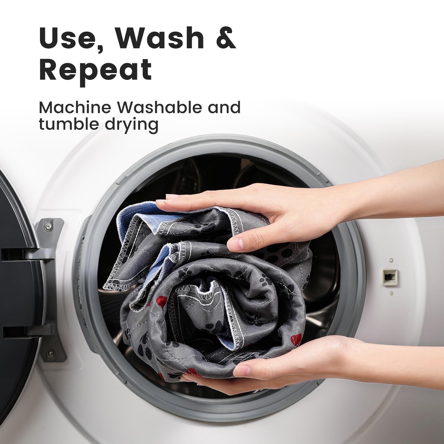 ESWIN easy-care machine-washable pads simplify cleanup.