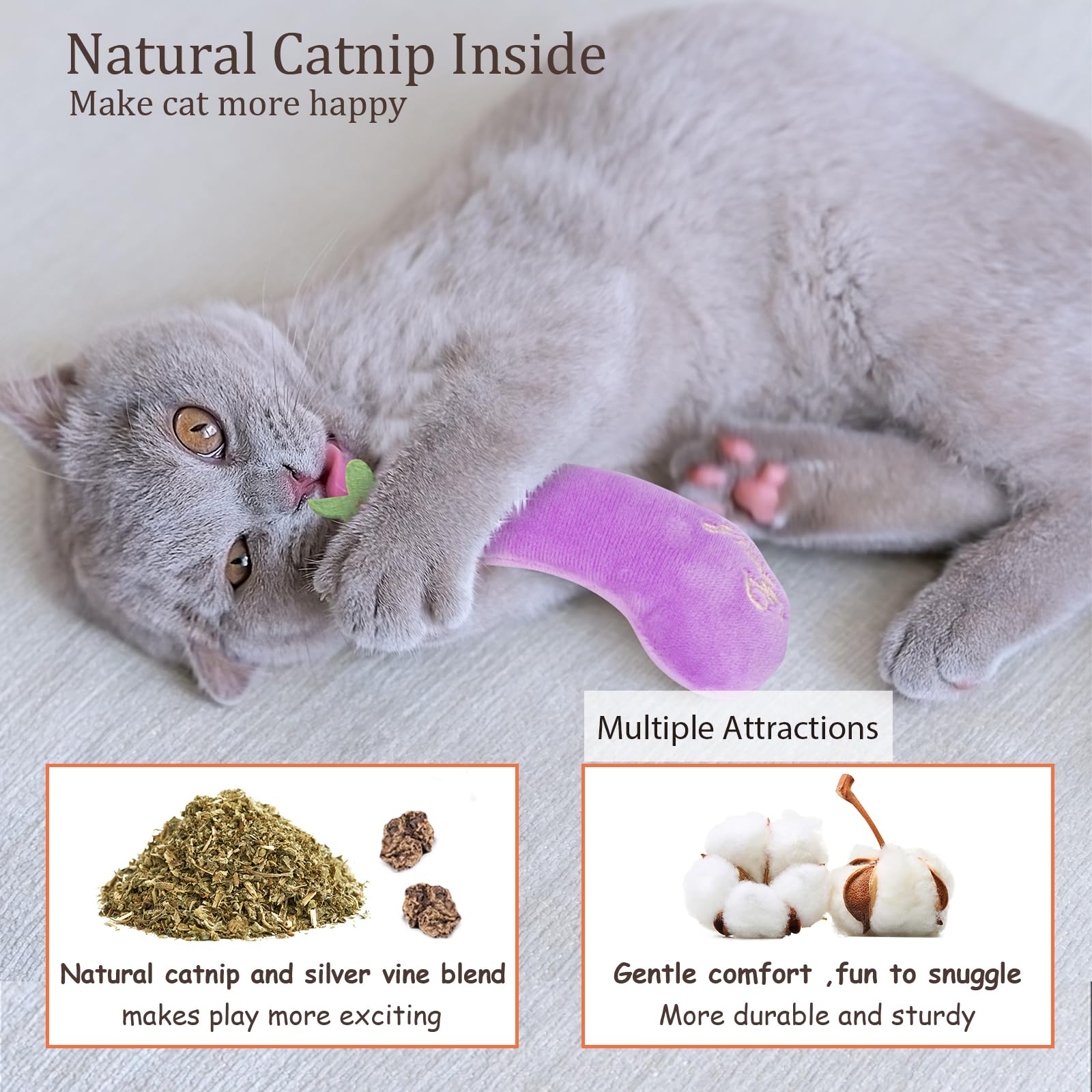 ETEKYER catnip vegetable toy pickle offers bite-sized engagement for pouncing and chasing