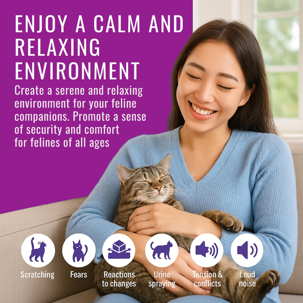 ETEVIVO cat calming diffuser close-up highlights natural pheromone formula.