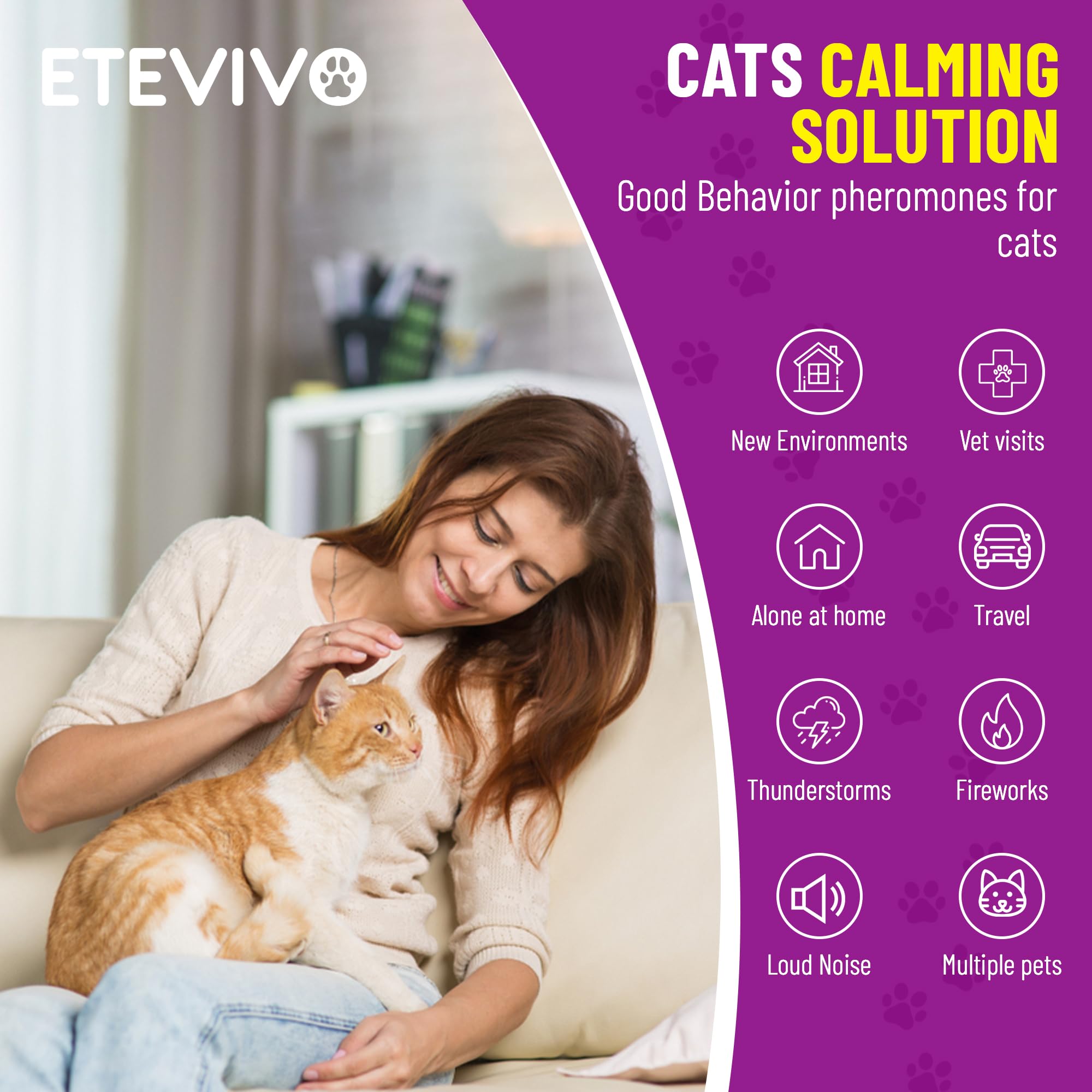 ETEVIVO cat calming diffuser room setup for a peaceful household.