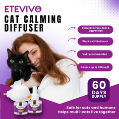 ETEVIVO Cat Pheromones Diffuser plugged in, supporting relaxed behavior in the living space.