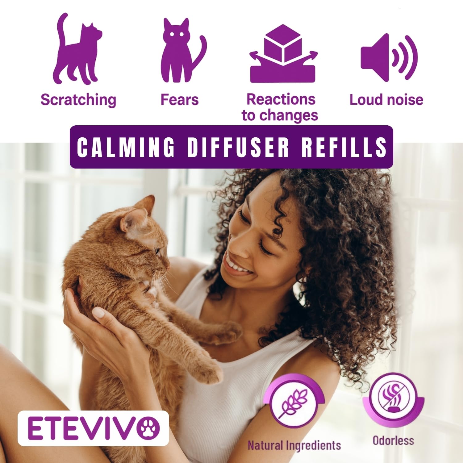 ETEVIVO Cat Pheromones Diffuser placed in a quiet corner encourages gentle, confident behavior.