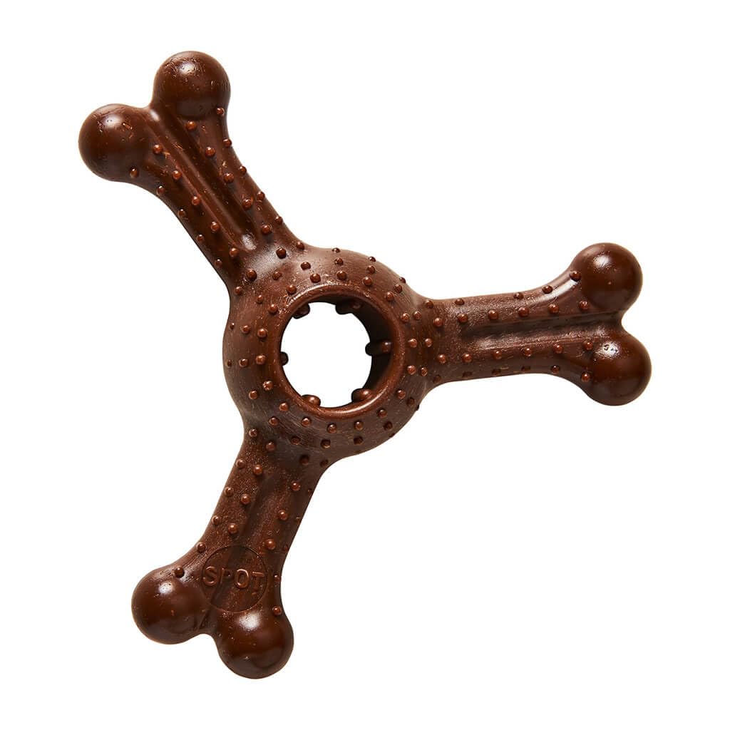 Ethical Pet Bam-Bone Plus Triple Chew Toy closeup highlights durable bison chew for tough chewers.