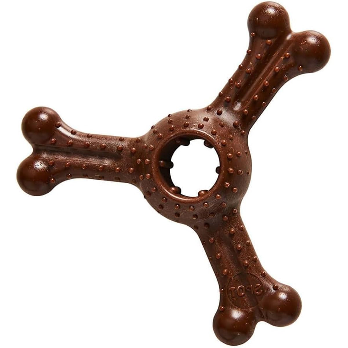 Ethical Pet Bam-Bone Plus Triple Chew Toy in action demonstrates engaging toy for interactive fetch.