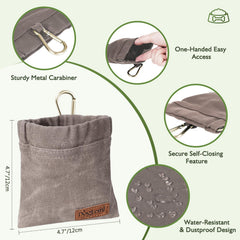 ETIAL Dog Treat Pouch auto-closing-opening prevents spills during playtime.