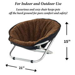 Etna folding pet cozy chair saucer frame shows lightweight, sturdy design.
