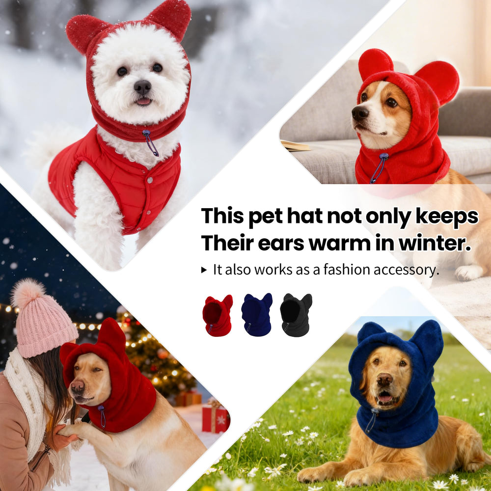 ETOFIXEE dog snood worn with easy-fit design for secure warmth.