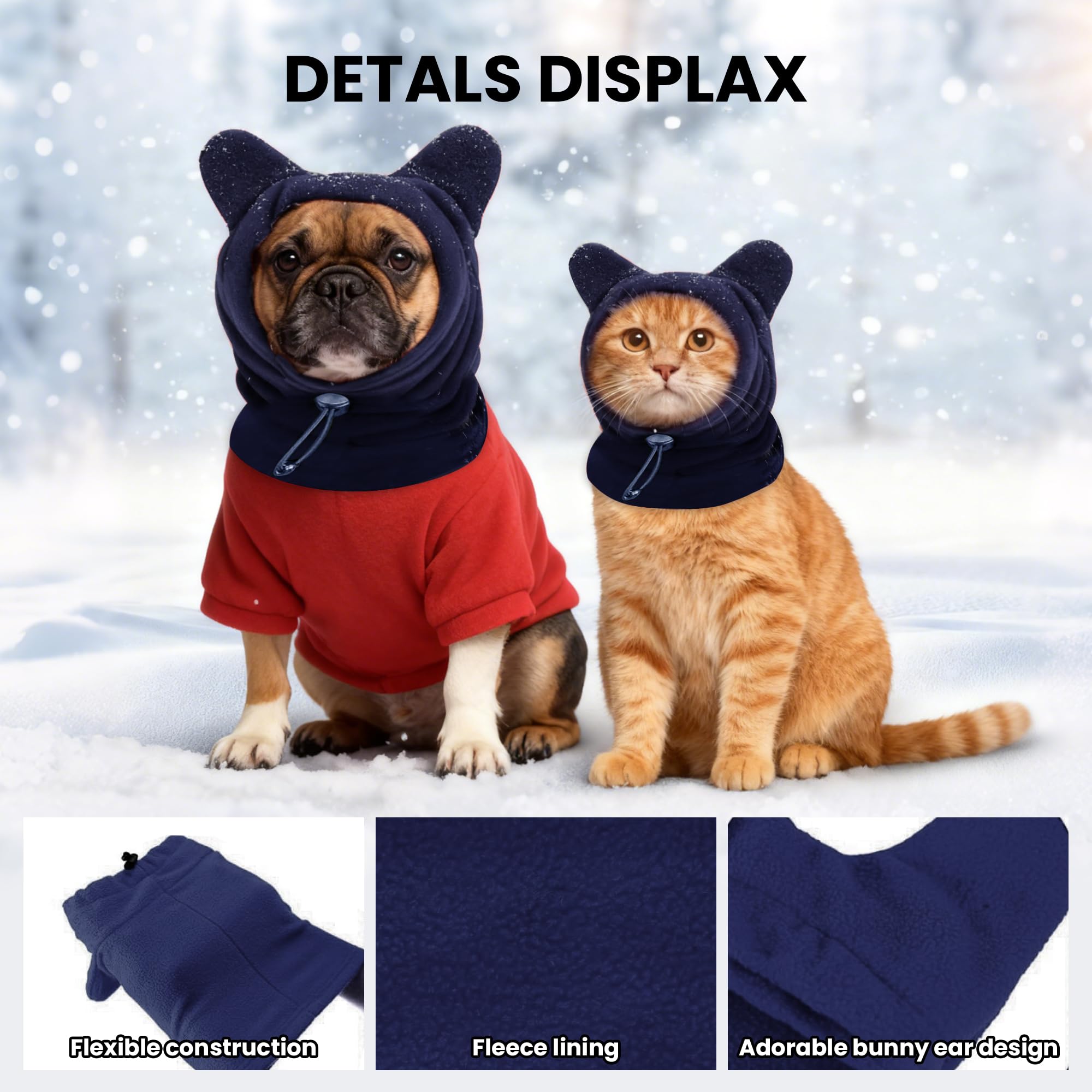ETOFIXEE dog snood neck gaiter detail highlighting adjustable fit.