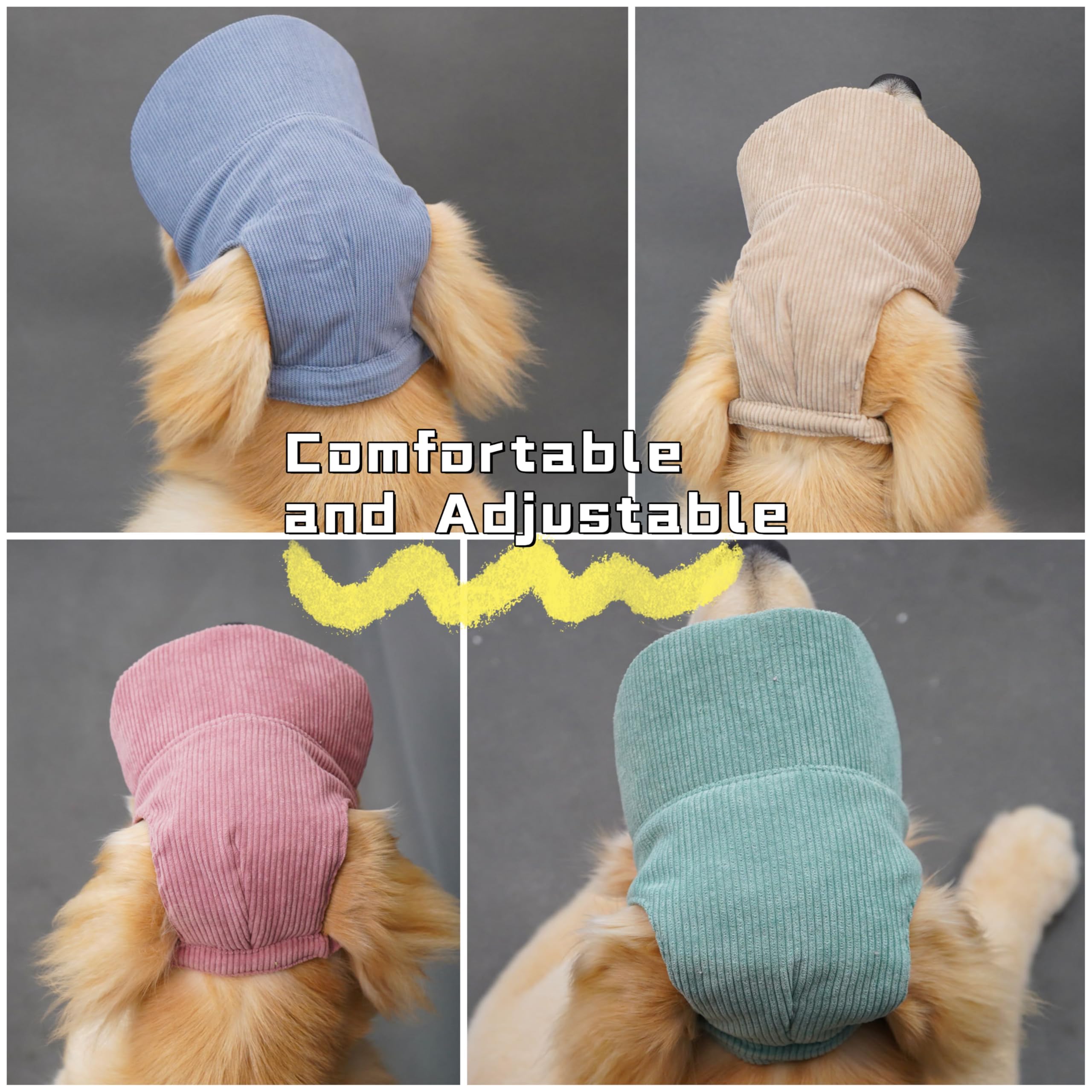 ETOFIXEE pink ear-hole cap worn on a dog highlights ear visibility and shade